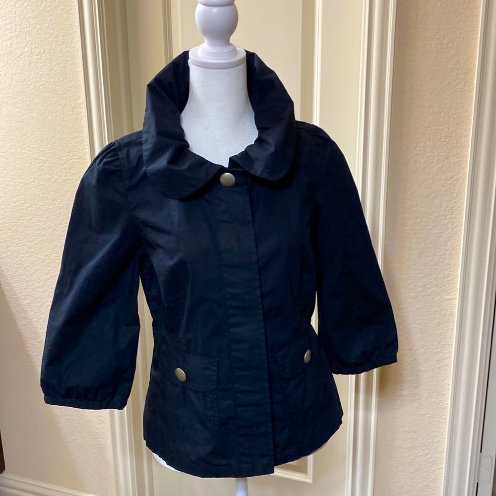 Ann Taylor Ruffle Collar 3/4  Sleeve Jacket